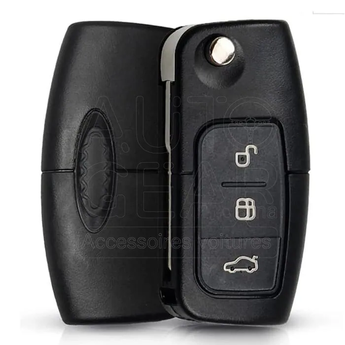 Coque de Clé 3 Boutons sans Lame Ford Focus, Fiesta, Kuga, Mondeo