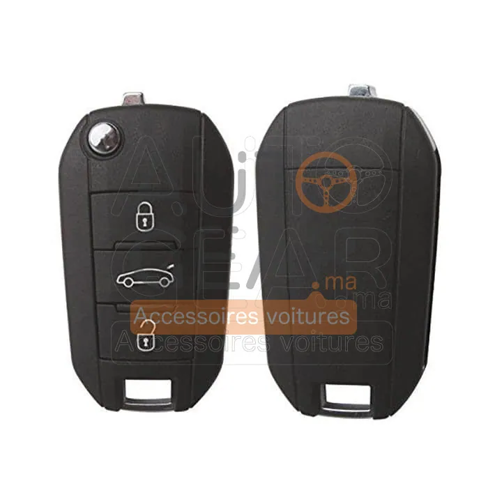 Coque de Clé Citroën Peugeot 3 Boutons Avec Lame vue 3