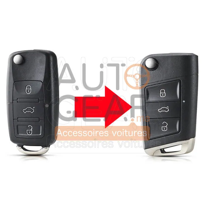 Coque de Clé Volkswagen 3 Boutons Sans Lame