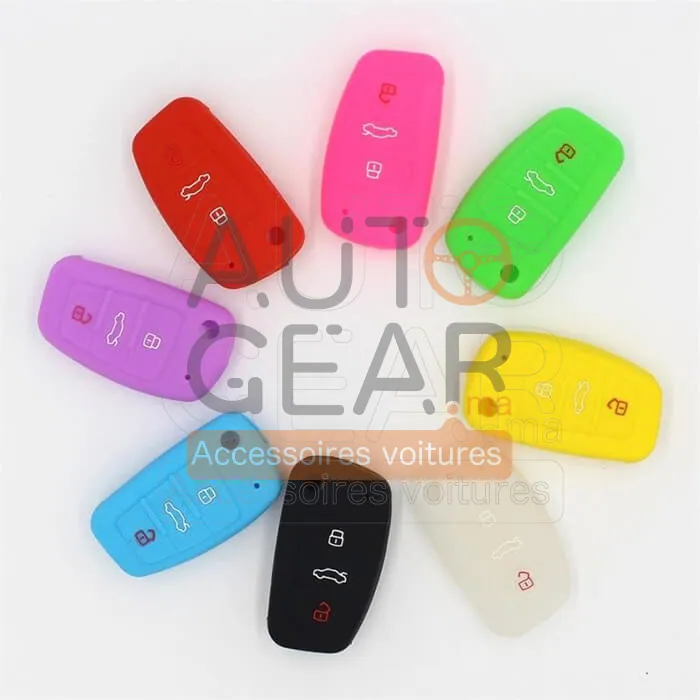 Coque Couvre-clé Silicone Audi 3 Boutons vue 3