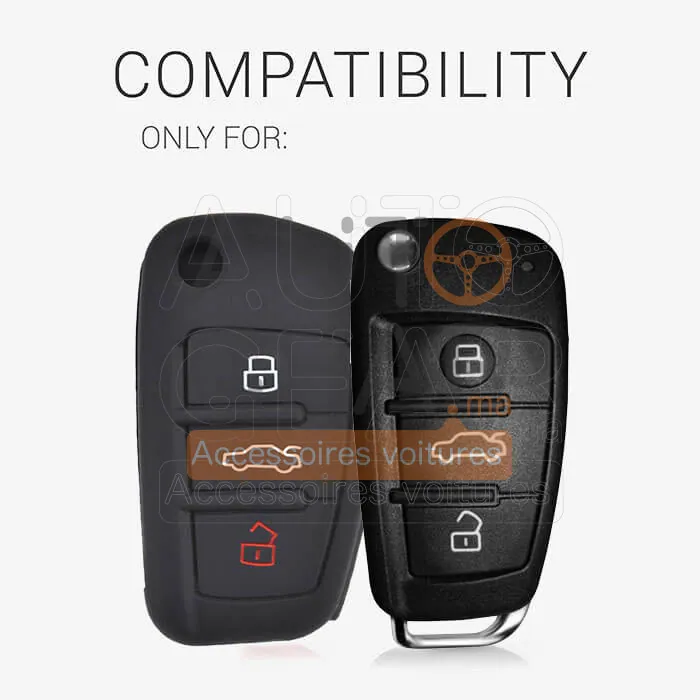 Coque Couvre-clé Silicone Audi 3 Boutons vue 2