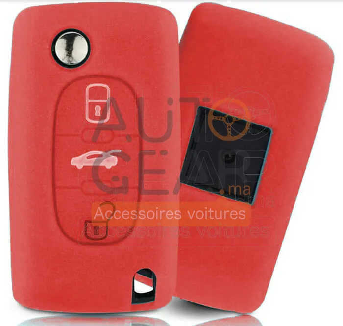 Coque Couvre-clé Silicone Citroën Peugeot 3 Boutons vue 3