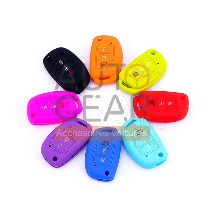 Coque Couvre-clé Silicone Hyundai 3 Boutons vue 3