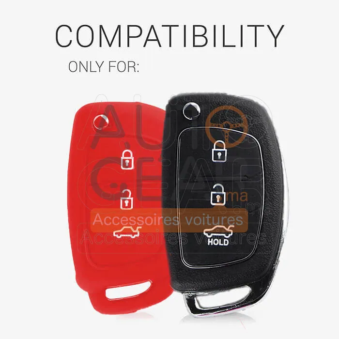 Coque Couvre-clé Silicone Hyundai 3 Boutons vue 2