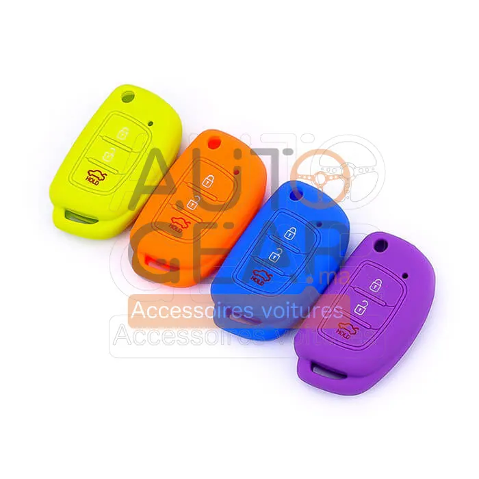 Coque Couvre-clé Silicone Hyundai 3 Boutons vue 4