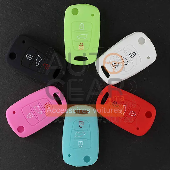 Coque Couvre-clé Silicone Hyundai Logo 3 Boutons vue 4