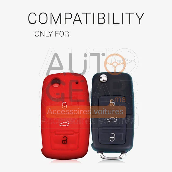 Coque Couvre-clé Silicone Volkswagen 3 Boutons vue 2
