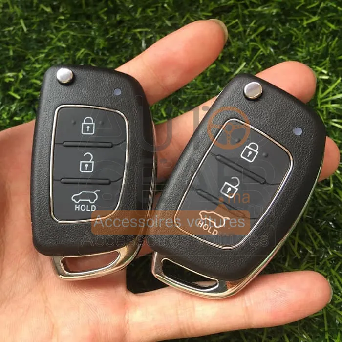 Coque de Clé à Rabat 3 Boutons pour Hyundai i10, i20, i30, i40, ix35 vue 3