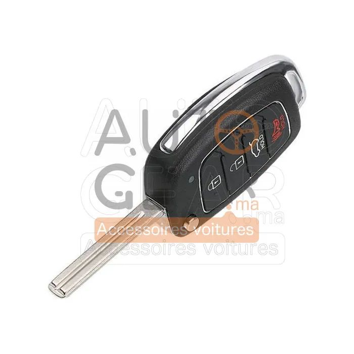 Coque de Clé pour Hyundai Santa Fe, ix35, i30 (4 Boutons)