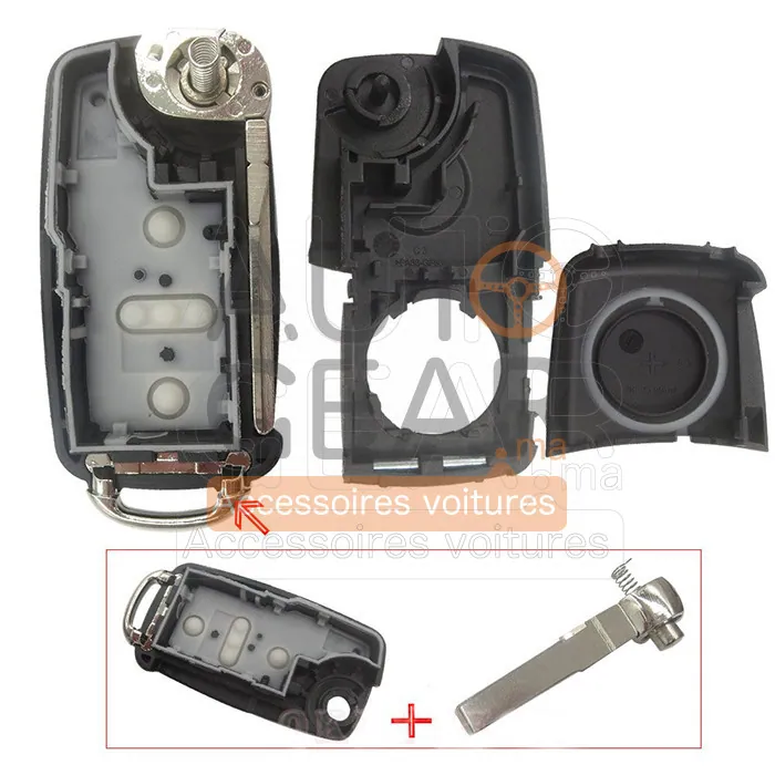 Coque de Clé pour Volkswagen 2 Boutons vue 3