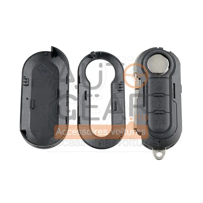 Coque de Clé à Rabat 3 Boutons pour Fiat 500, Punto, Panda, Ducato vue 2