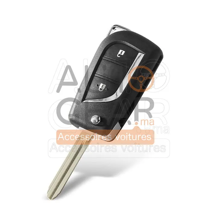 Coque de Clé Pliable Toyota Corolla Camry 2 Boutons vue 2