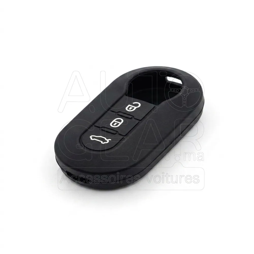 Couvre-Clé Fiat Silicone Noir 3 Boutons