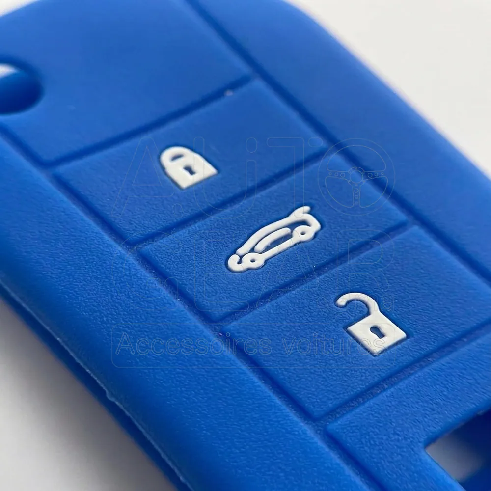 Couvre-Clé Peugeot Silicone Bleu 3 Boutons vue 3