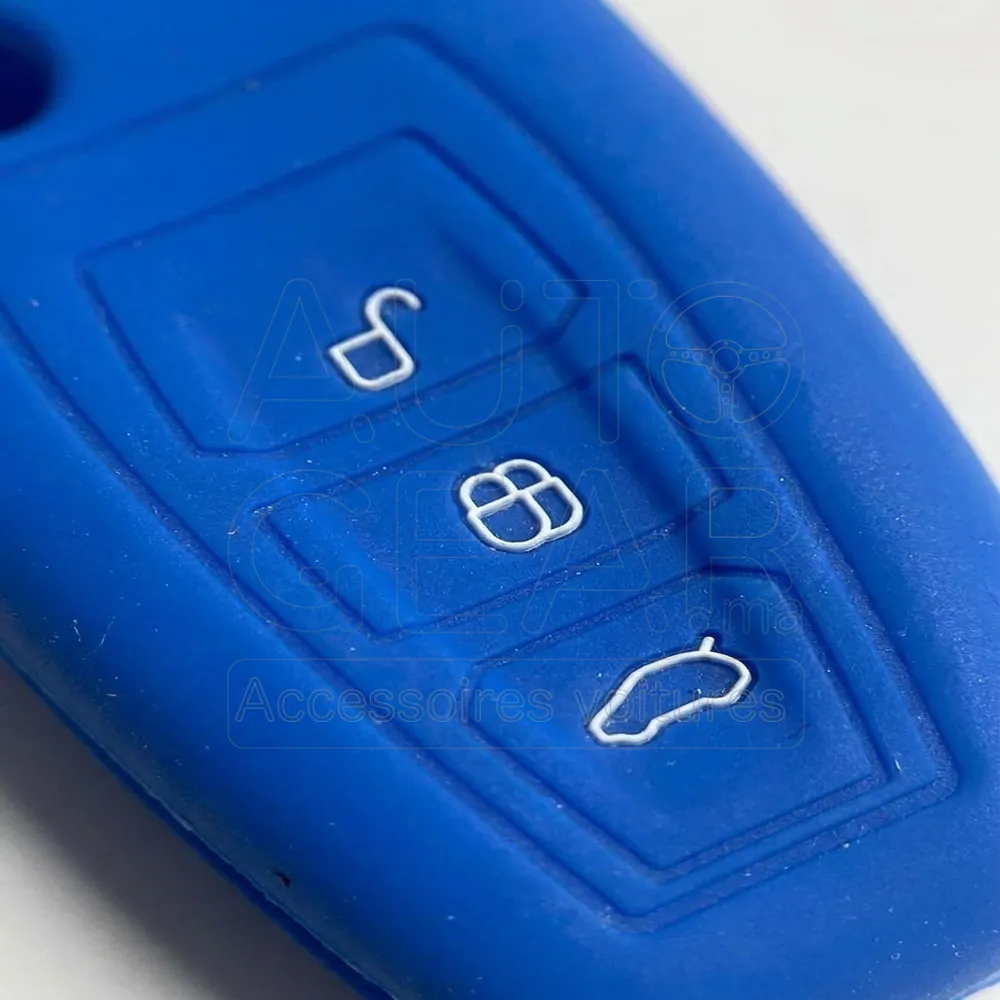 Couvre-Clé Silicone Ford 3 Boutons Bleu vue 3