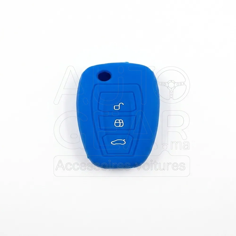 Couvre-Clé Silicone Ford 3 Boutons Bleu