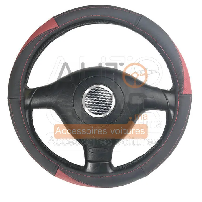 Couvre-Volant Universel Rouge en Cuir