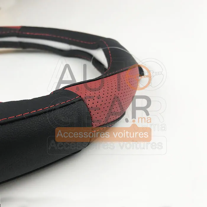 Couvre-Volant Universel Rouge en Cuir vue 4
