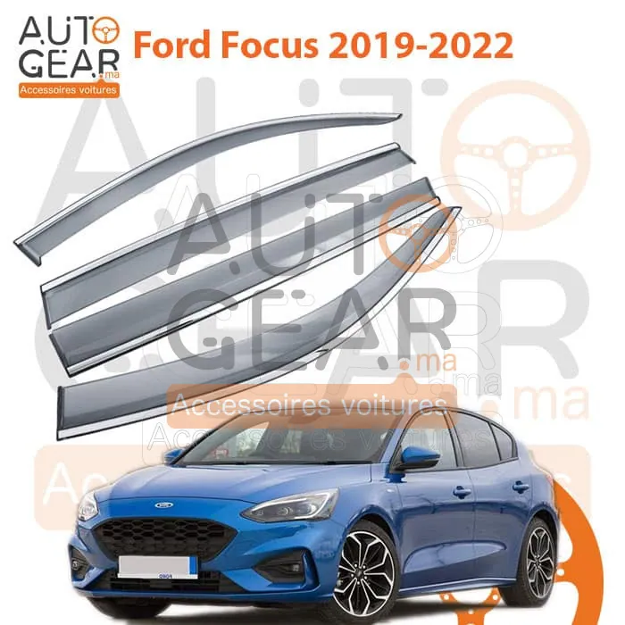 Déflecteurs d'Air Noir et Chromé Ford Focus (2018-2022) - Jeu de 4