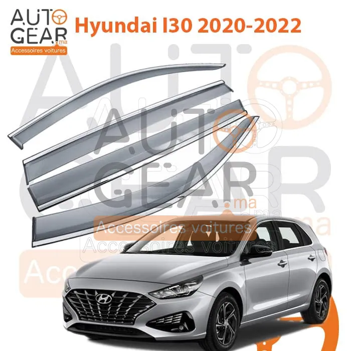 Déflecteurs d'Air Noir et Chromé Hyundai i30 (2020-2022) - Jeu de 4