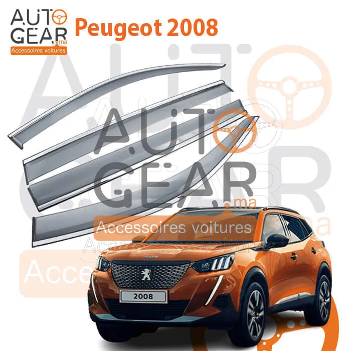 Déflecteur d'Air Noir et Chromé Peugeot 2008