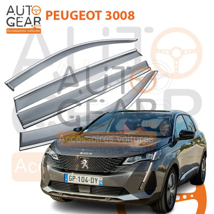 Déflecteur d'Air Noir et Chromé Peugeot 3008