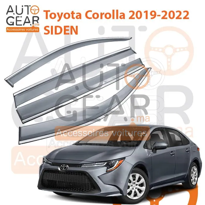 Déflecteurs d'Air Noir et Chromé Toyota Corolla (2019-2022) - Jeu de 4