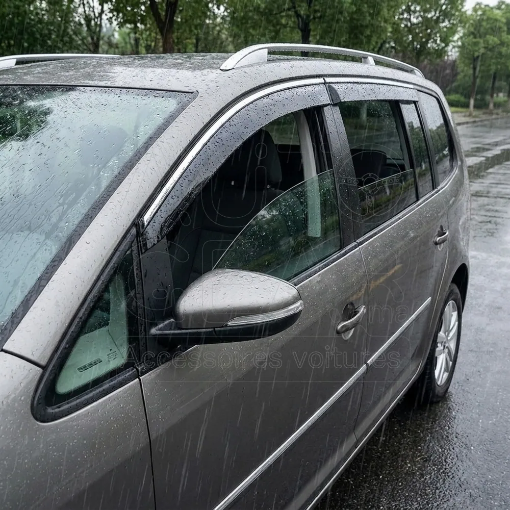 Déflecteur Noir et Chrome 4 Pcs Volkswagen Touran (2003-2015) vue 2