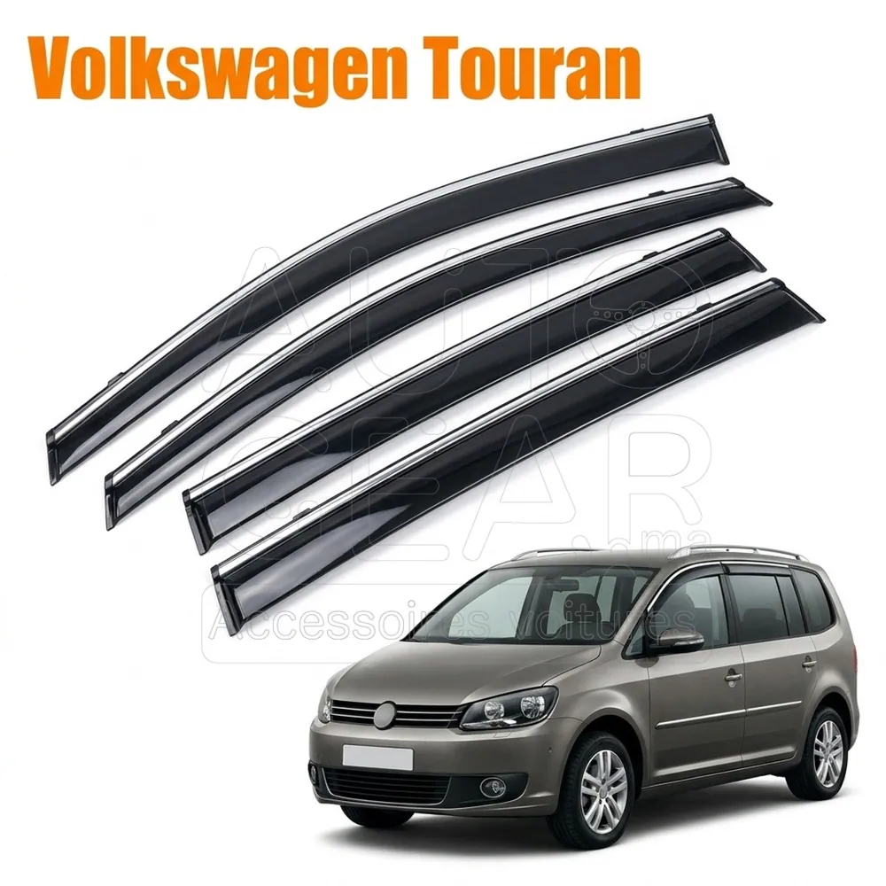 Déflecteur Noir et Chrome 4 Pcs Volkswagen Touran (2003-2015)