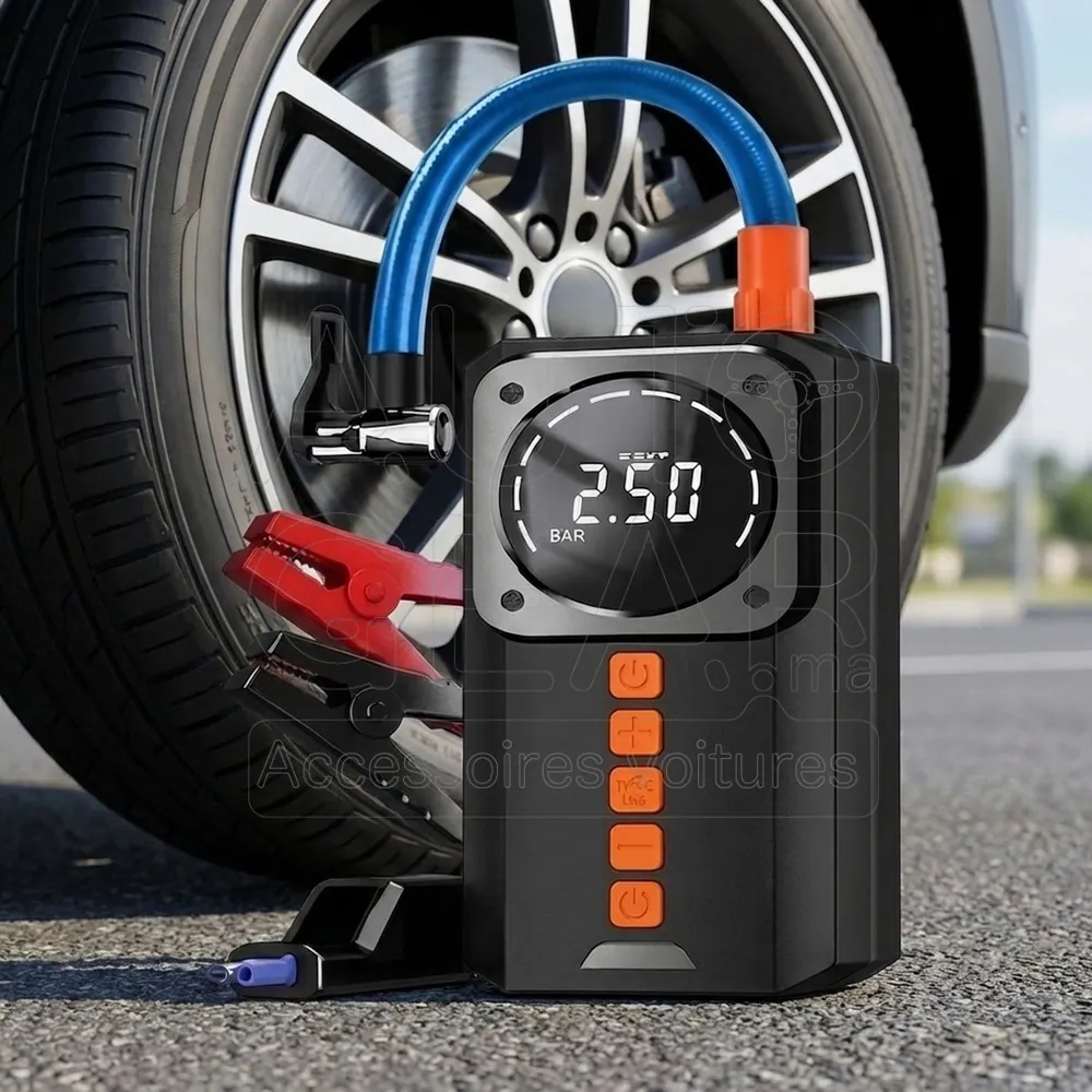 Démarreur Gonfleur Portable 8000mAh 150PSI 4-en-1 vue 2