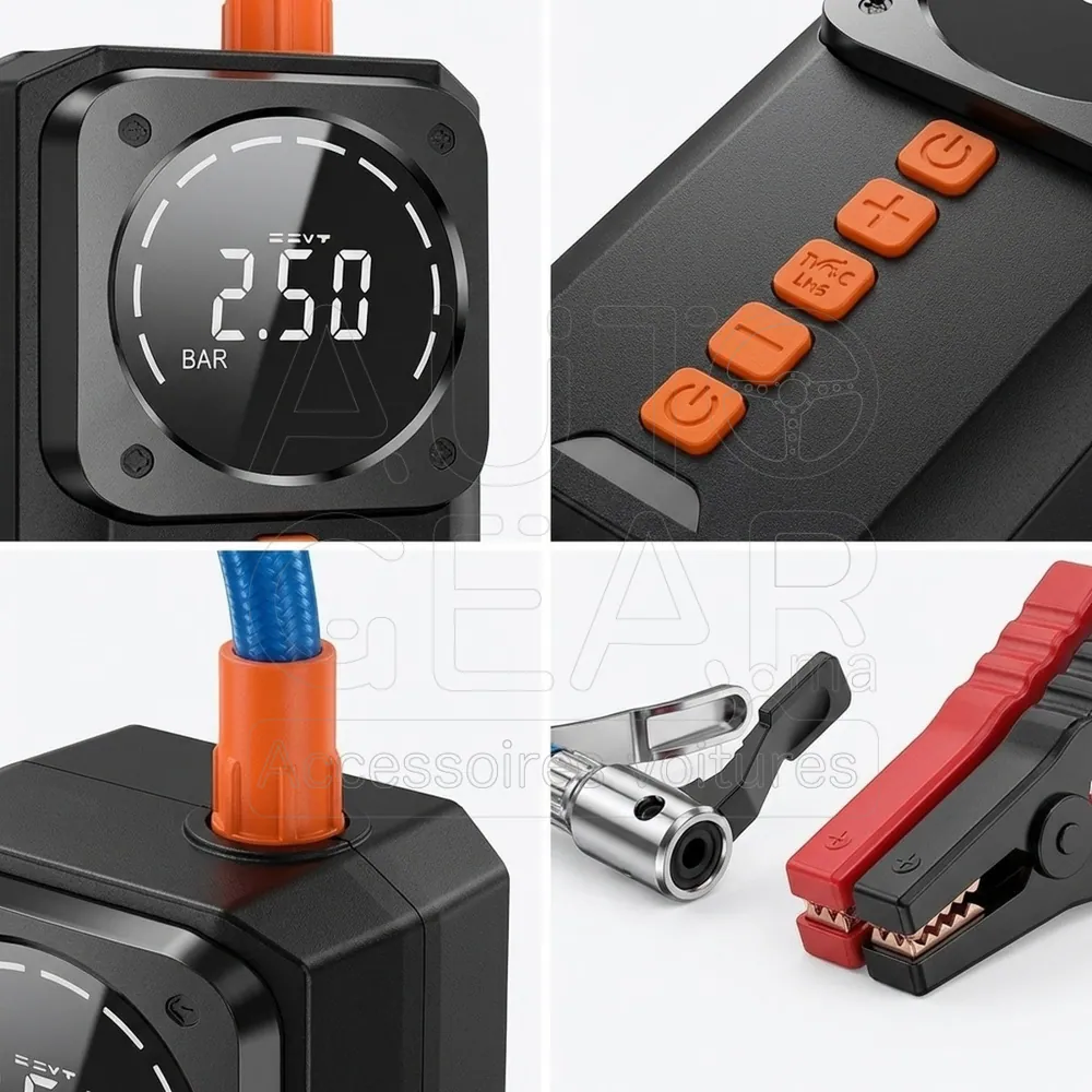 Démarreur Gonfleur Portable 8000mAh 150PSI 4-en-1 vue 3