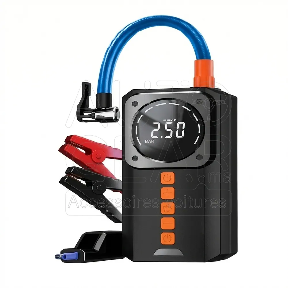 Démarreur Gonfleur Portable 8000mAh 150PSI 4-en-1