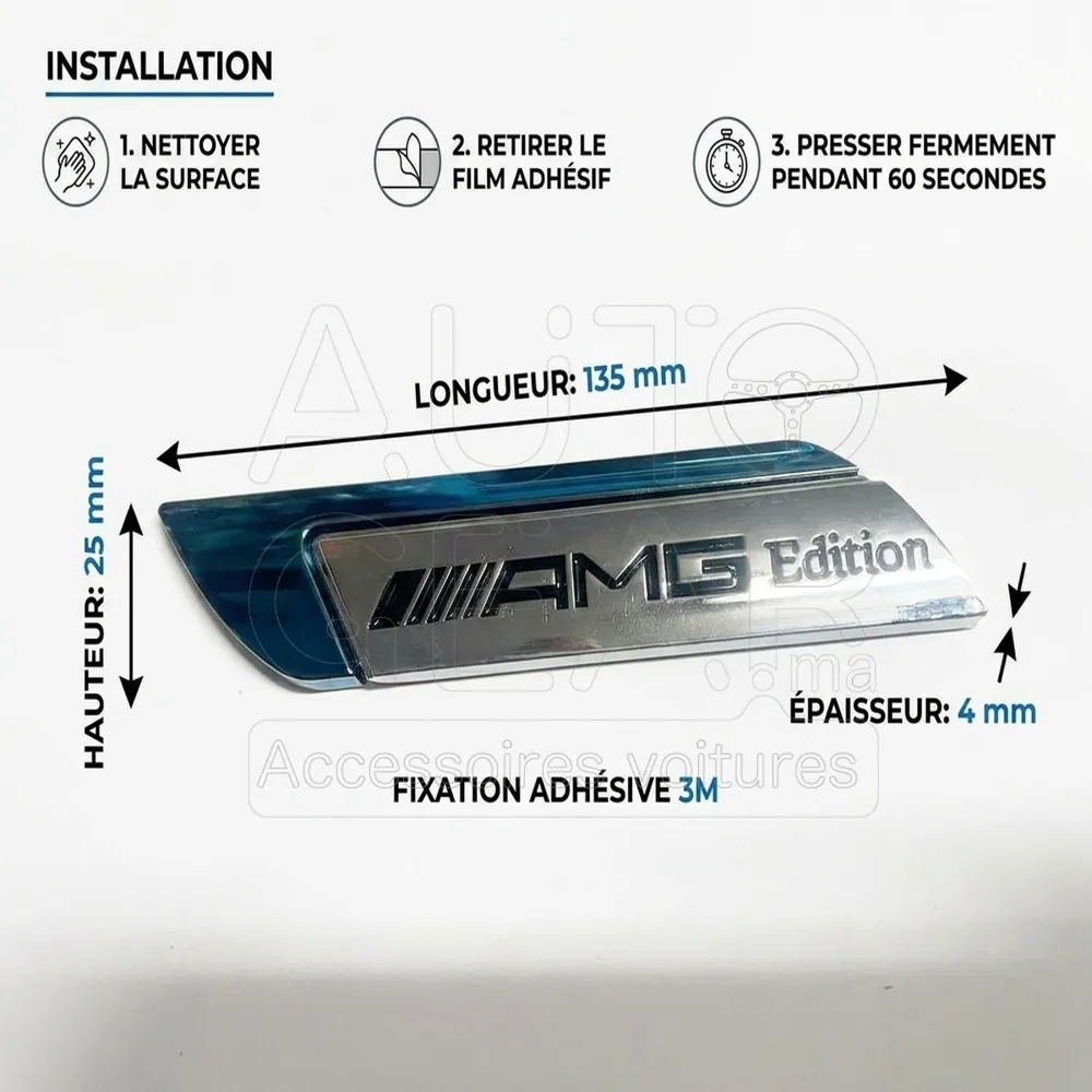 Emblème AMG Edition Chrome pour Mercedes-Benz vue 4