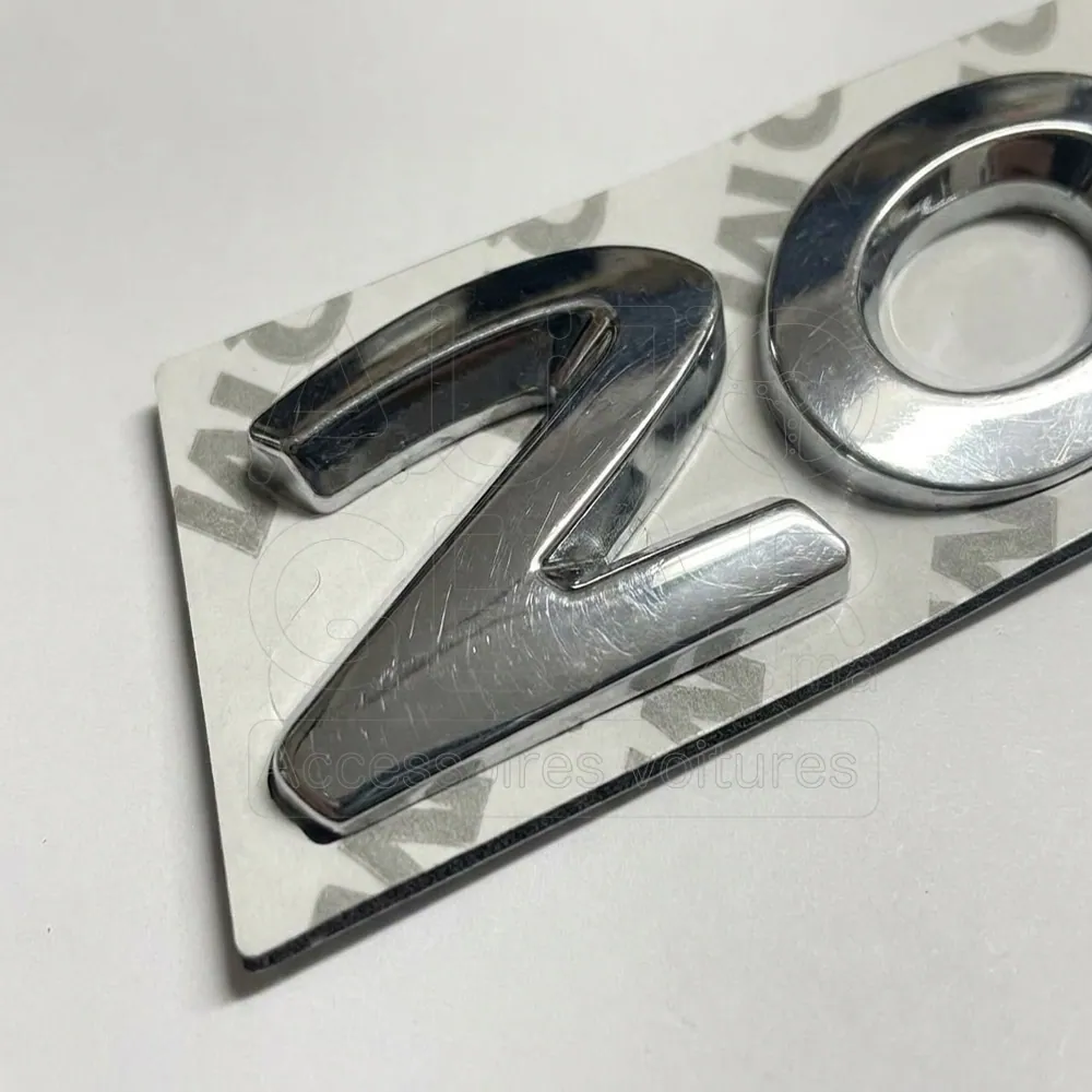 Emblème Chiffres Adhésifs Chrome Peugeot 2008 vue 3