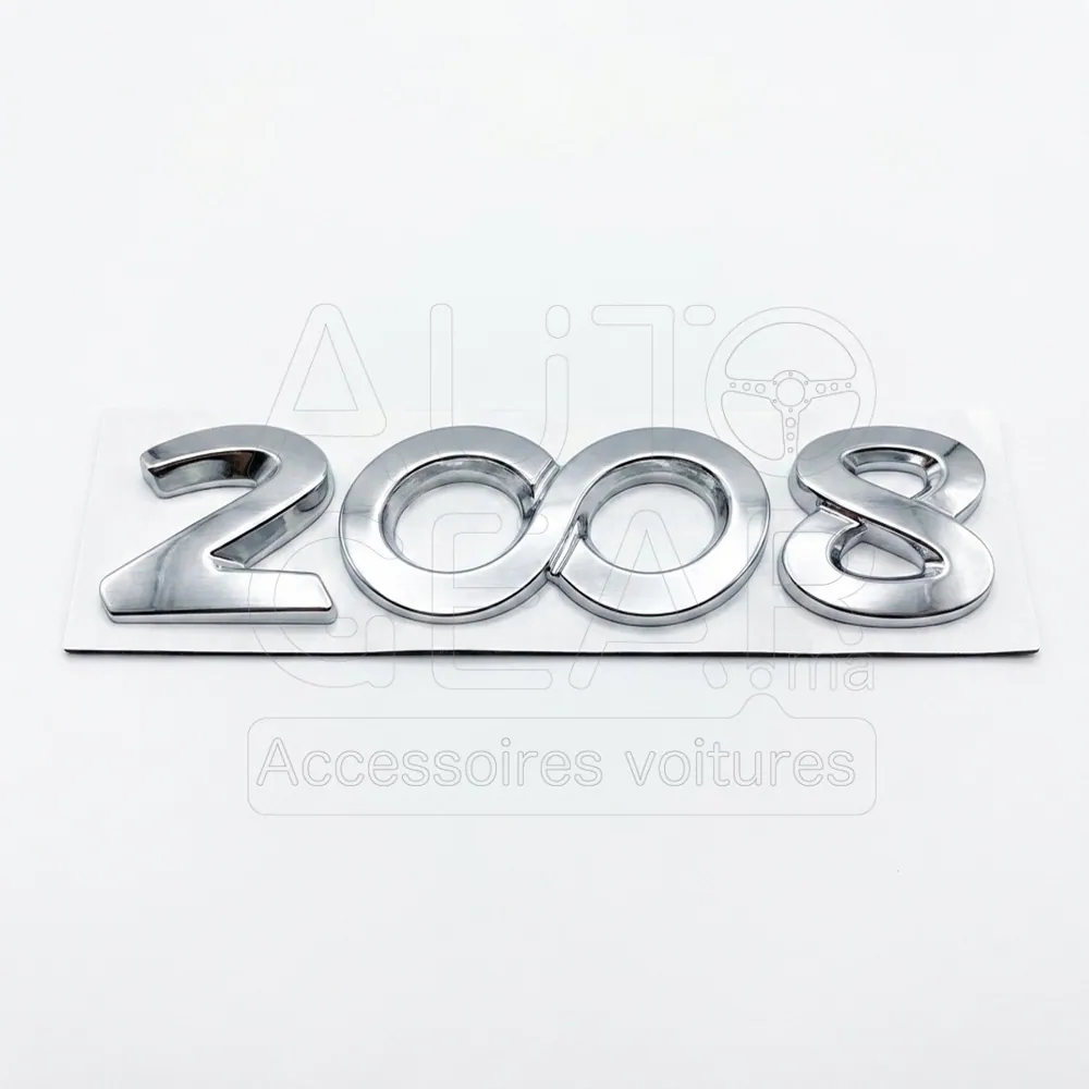 Emblème Chiffres Adhésifs Chrome Peugeot 2008