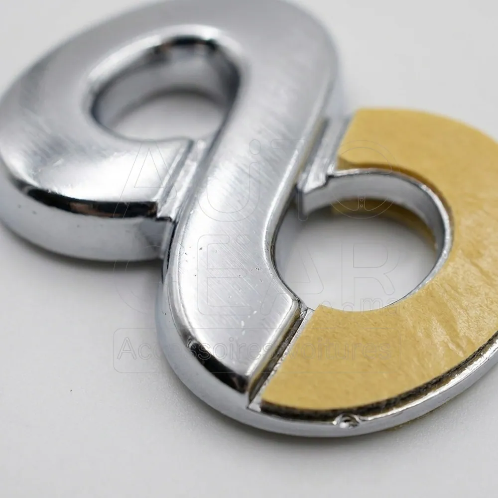 Emblème Chiffres Adhésifs Chrome Peugeot 208 vue 3