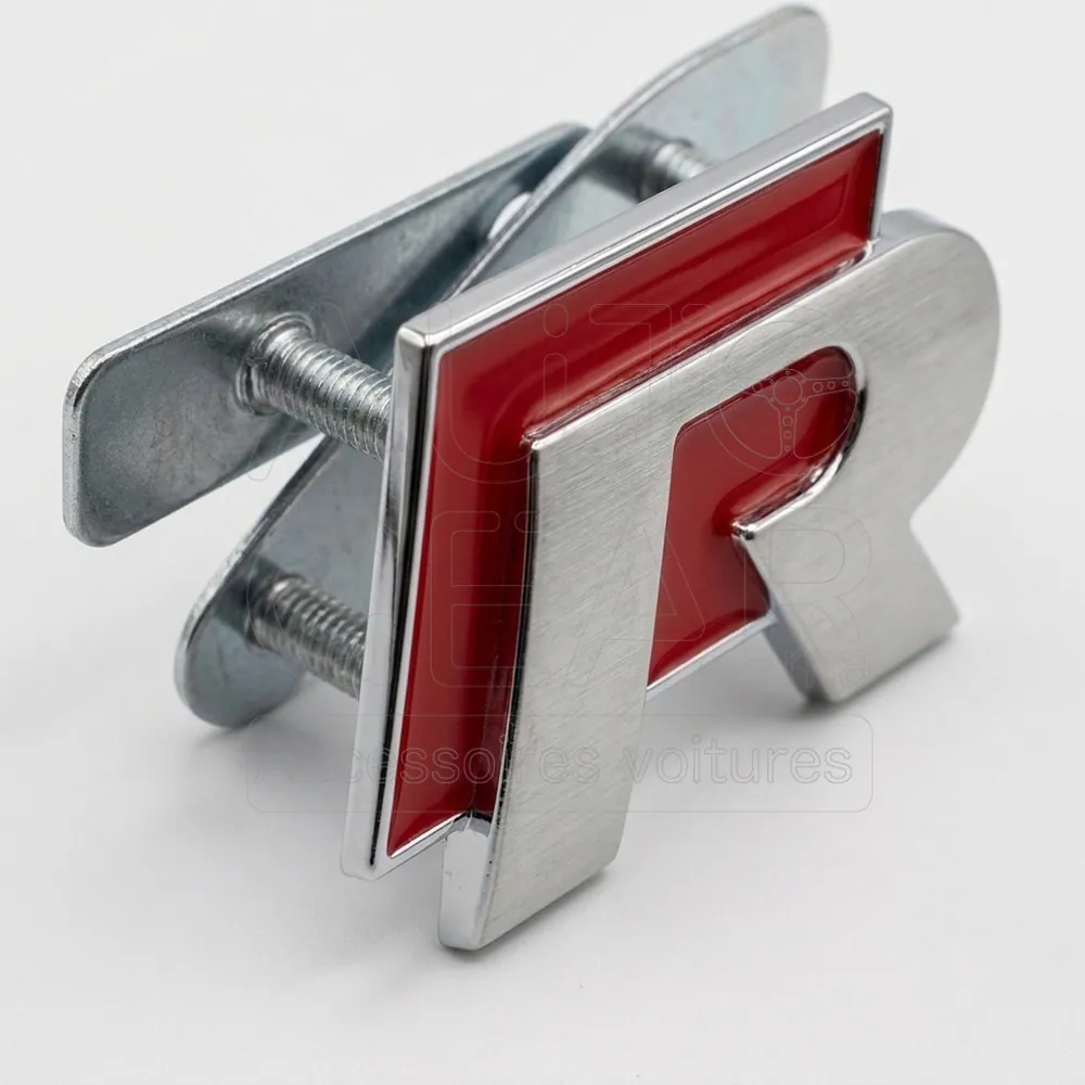 Emblème de Calandre R Line Rouge Chrome à Visser pour Volkswagen vue 3