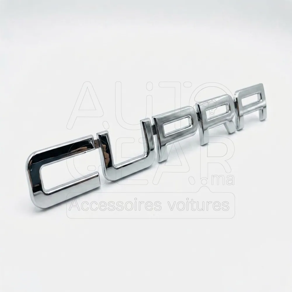 Emblème Lettres CUPRA Chrome Silver Métal