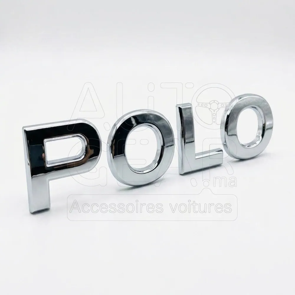 Emblème Lettres Volkswagen Polo Rouge et Noir