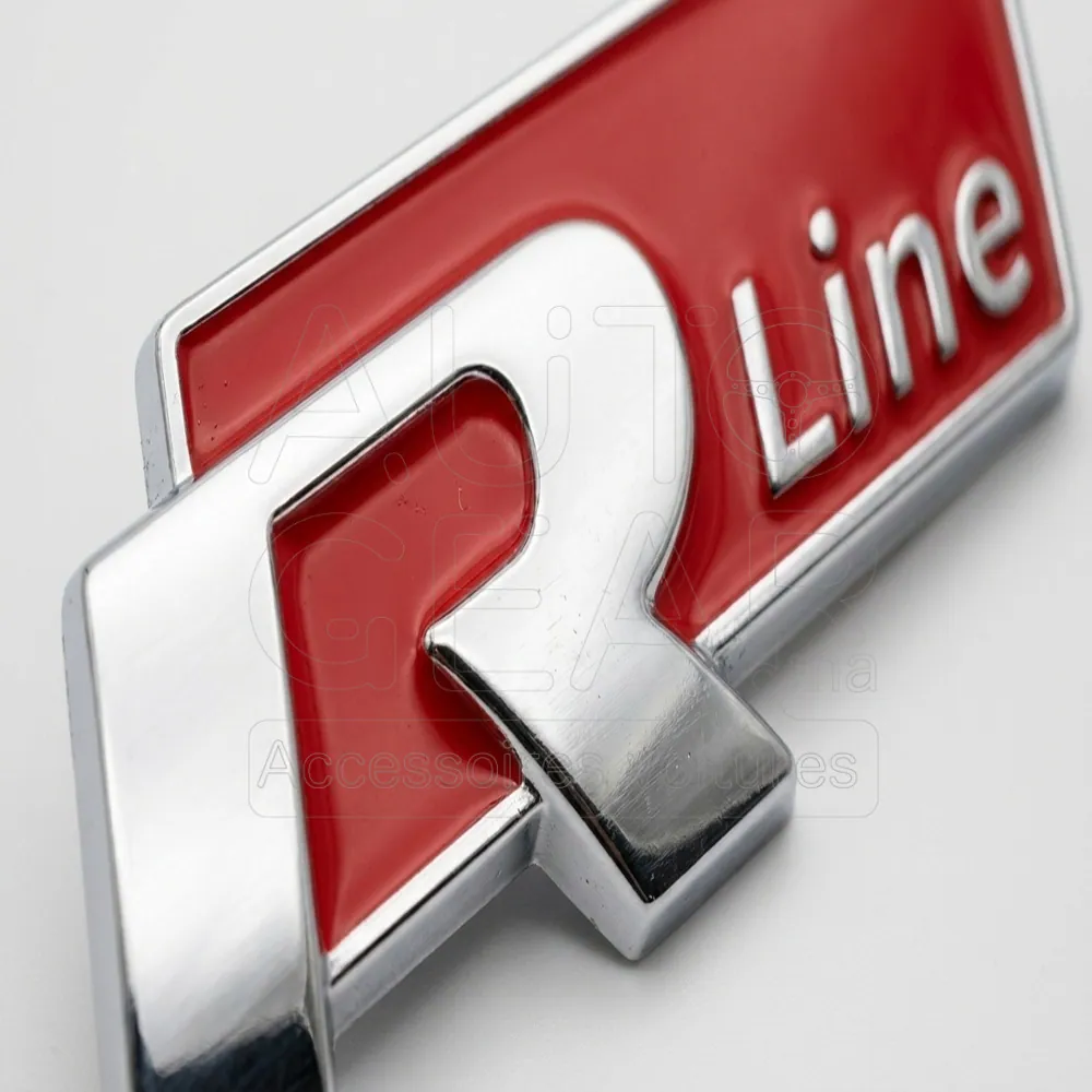 Emblème R Line Chrome et Rouge pour Volkswagen vue 3