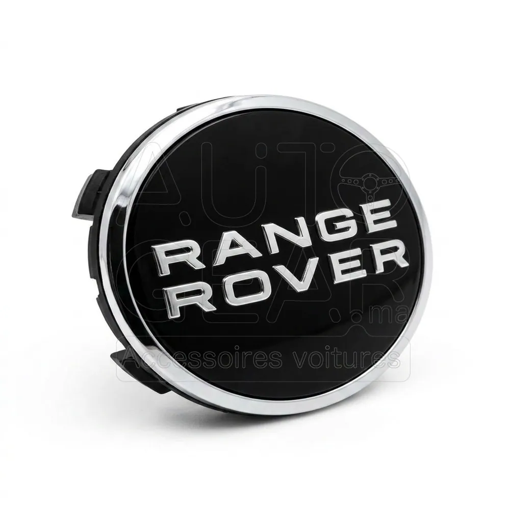 Emblème de Cache-Moyeu Range Rover Noir Argent 60mm