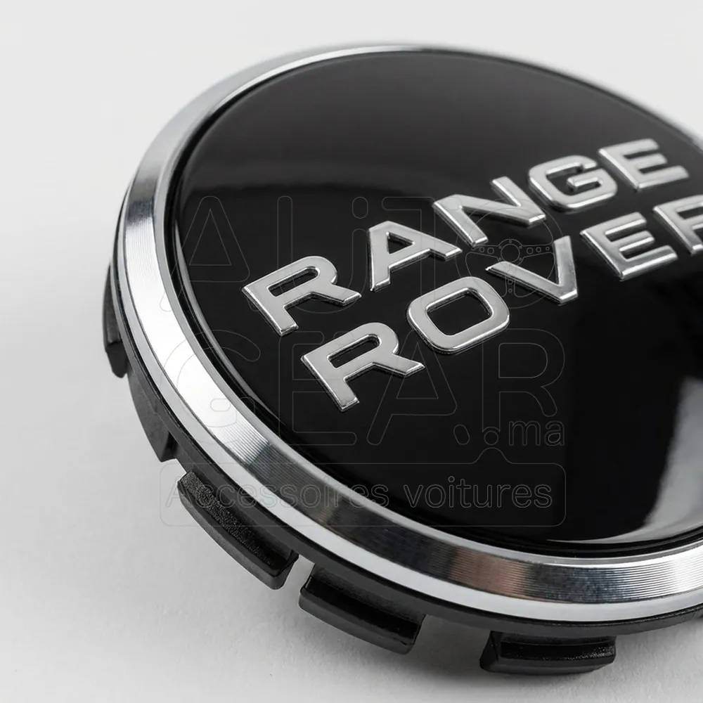 Emblème de Cache-Moyeu Range Rover Noir Argent 60mm vue 3