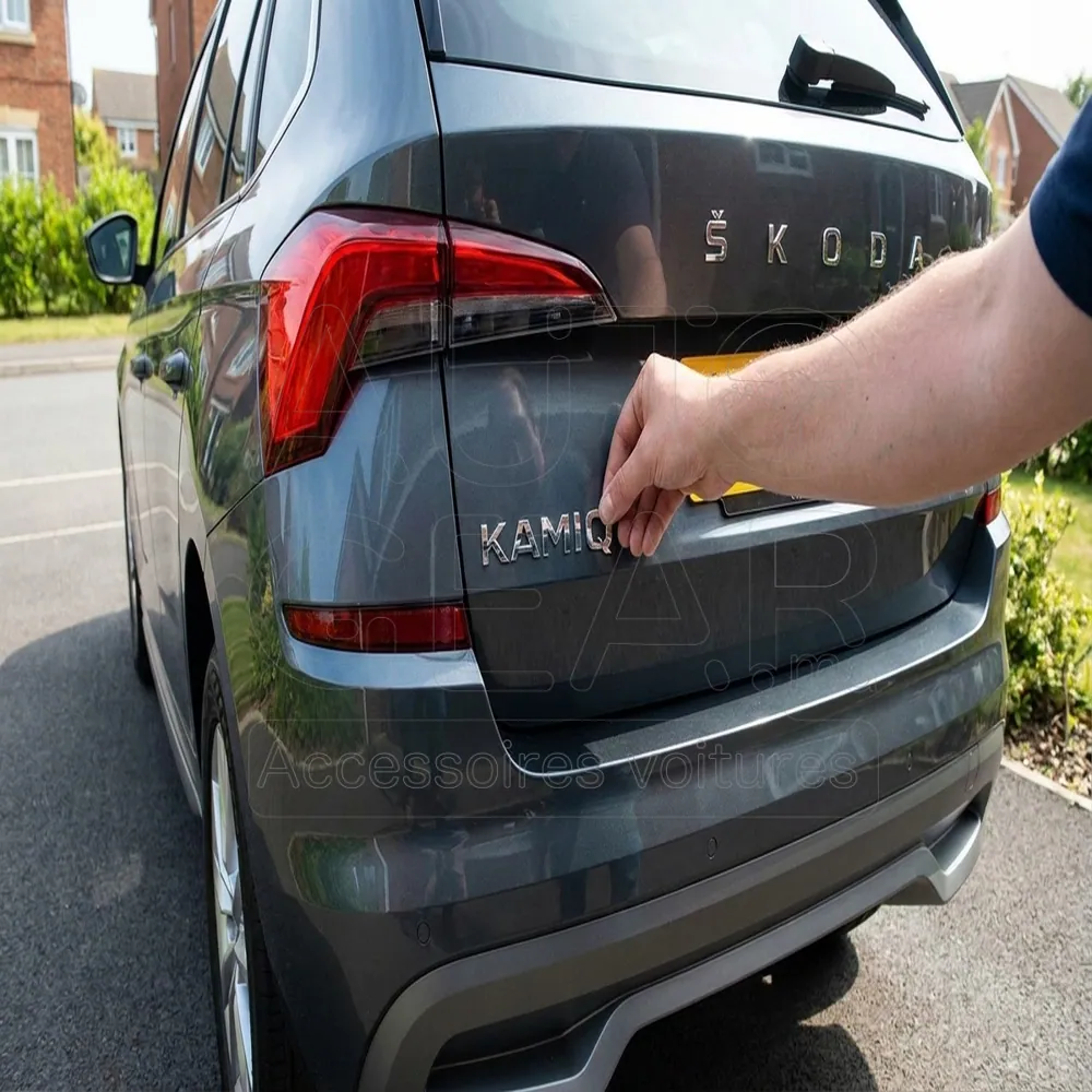 Emblème Skoda Kamiq Chrome vue 2