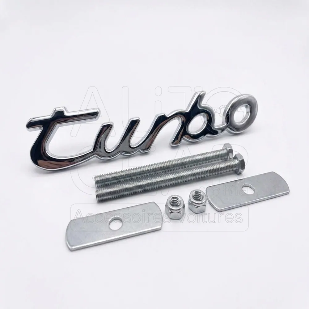 Emblème Turbo Chromé pour Grille de Voiture