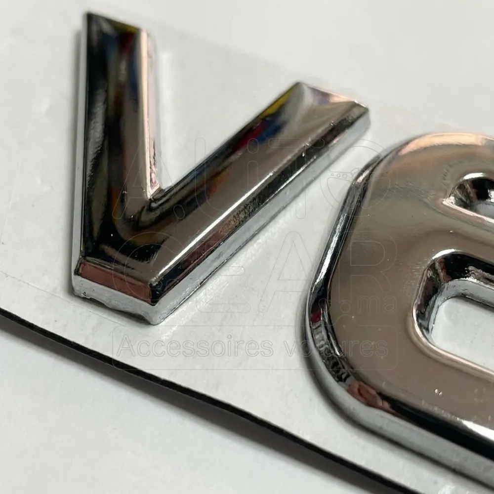 Emblème V6 Chrome vue 3