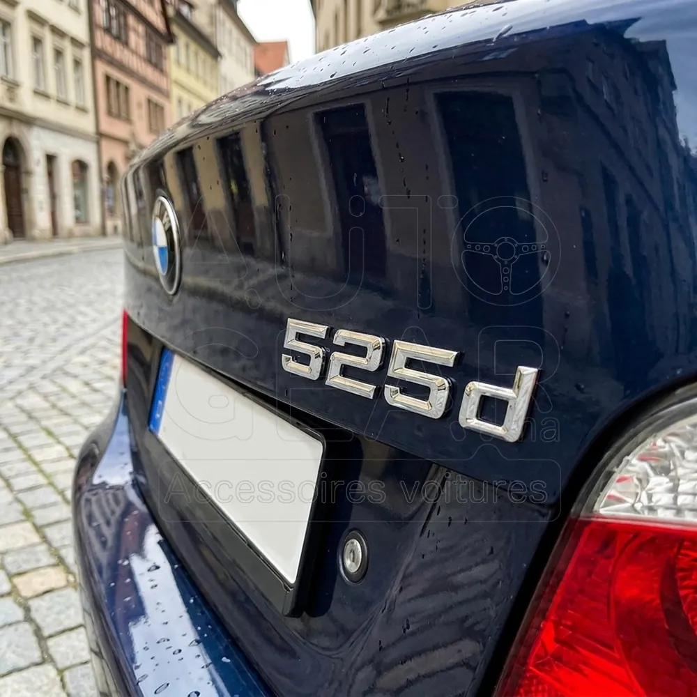 Emblèmes de Voiture 525d Chromés et Noirs pour BMW Série 5 vue 2