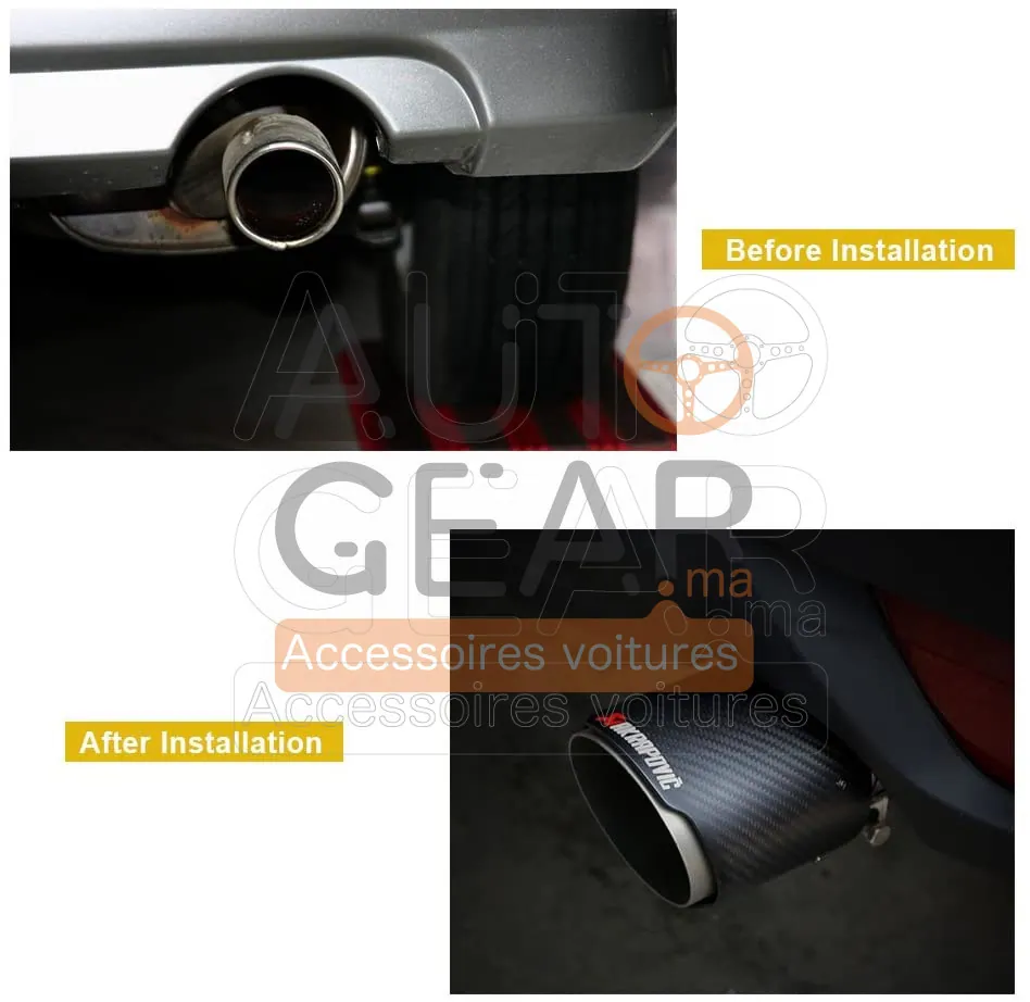 Embout d'Échappement Carbone Brillant Style AKRAPOVIC vue 3