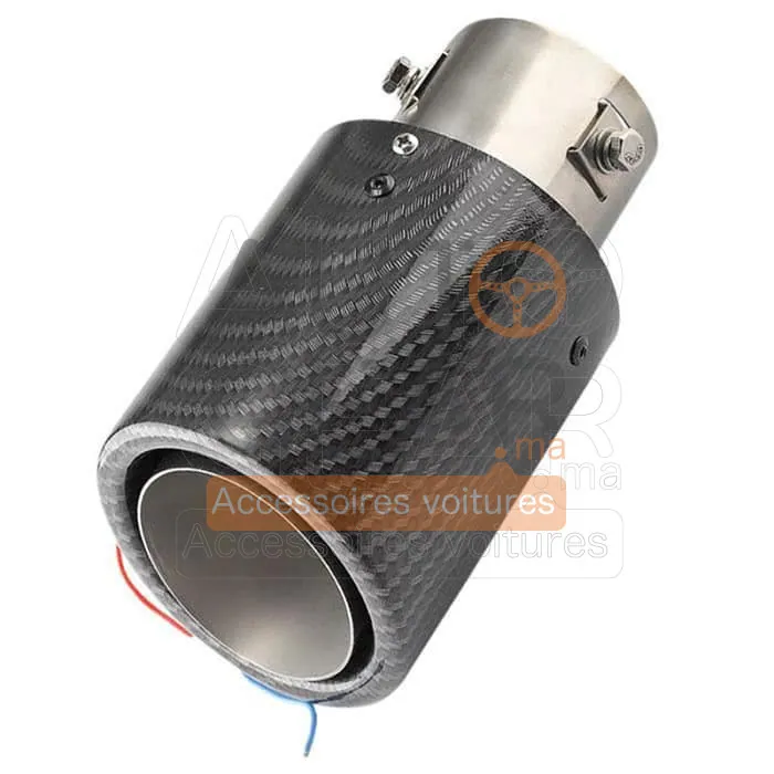 Embout d'Échappement Carbone Brillant avec LED vue 2