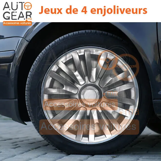 Enjoliveurs gris Ozman 14-15 pouces vue 2