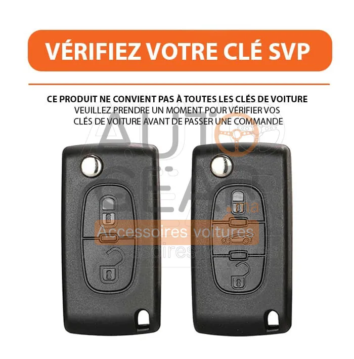 Étui de Clé Peugeot Citroën en TPU à 3 Boutons vue 3